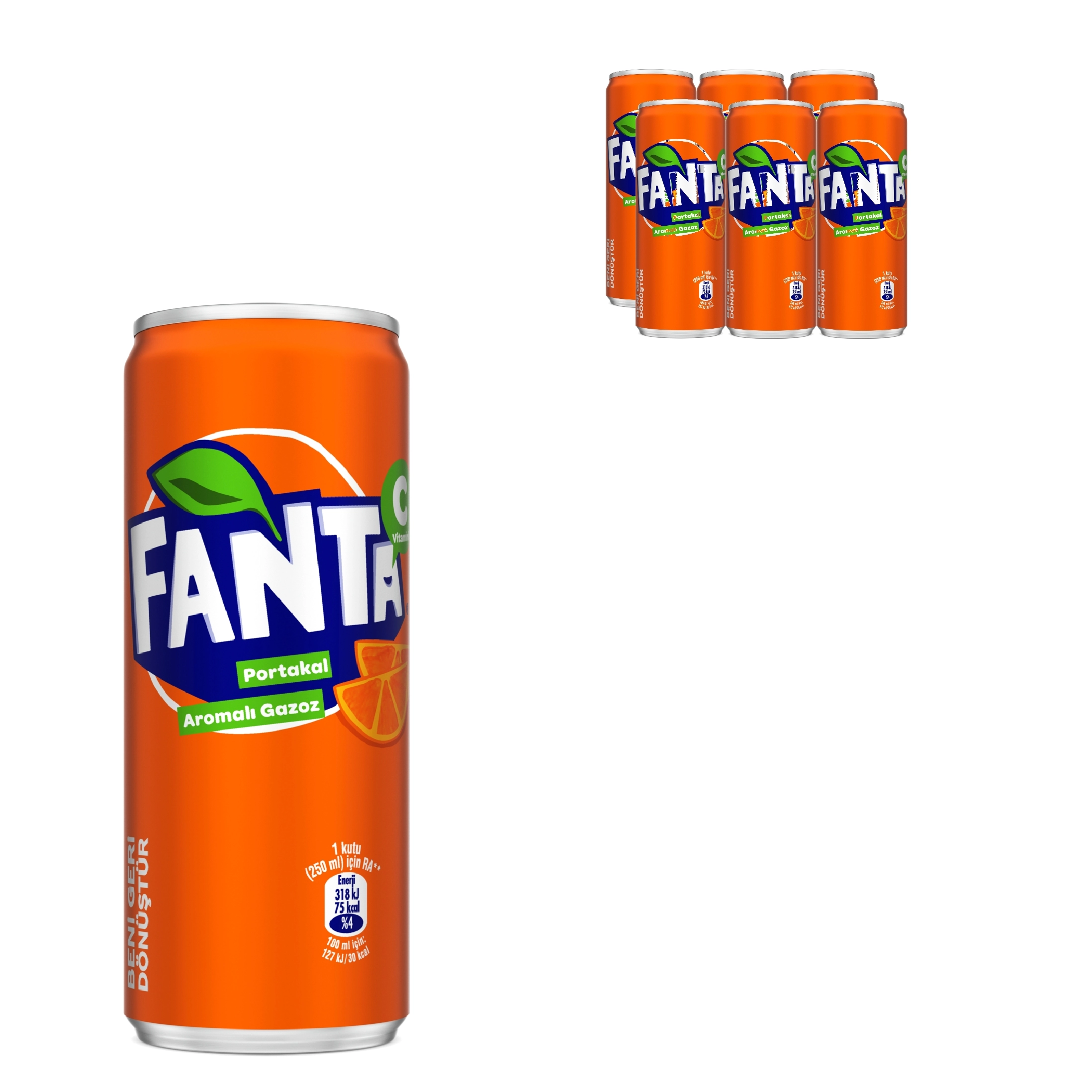 Fanta Portakal Kutu 330ml *6 lı Paket