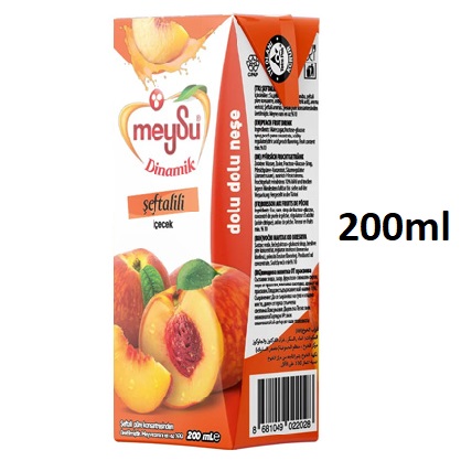 Meysu Dinamik Şeftalili 200ml Pipetli *27’li Koli