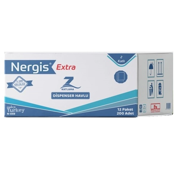 Nergis Extra Z Katlama Havlu 200’lü *12 Paketli Koli