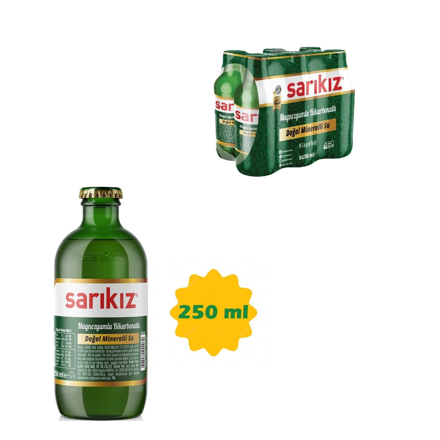 Sarıkız Maden Suyu 250ml *6 lı Paket