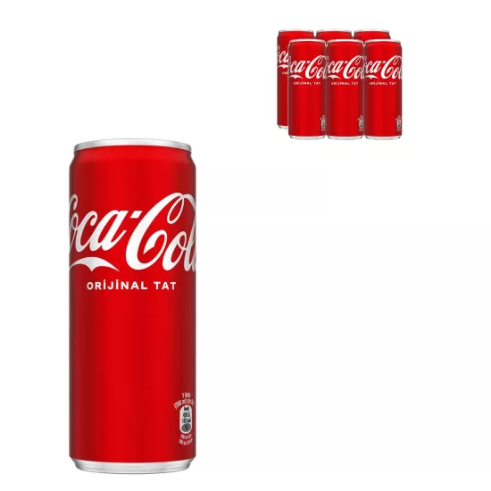 Coca Cola Kutu 330ml *6 Adet