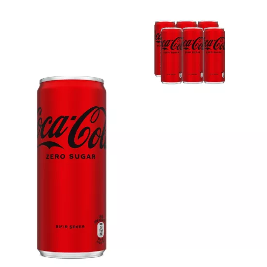 Coca Cola Sıfır Şeker Kutu 330ml *6 Adet