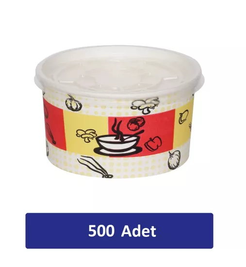 Karton Çorba Kasesi+Kapak Kartonbar 16oz *500’lü Koli