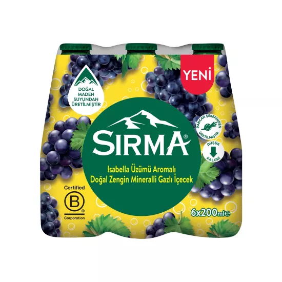 Sırma İsabella Üzümlüı Soda 200ml *6 lı Paket