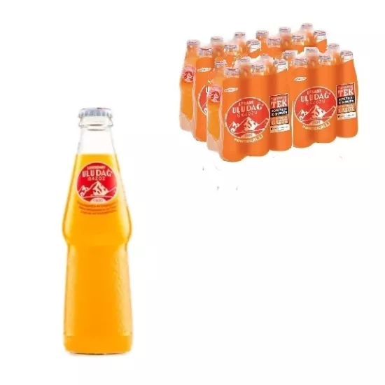 Uludağ Portakallı Gazoz Cam Şişe 200ml *24 lü Koli