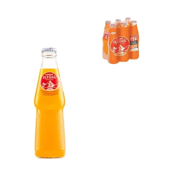 Uludağ Portakallı Gazoz Cam Şişe 200ml *6 lı Paket